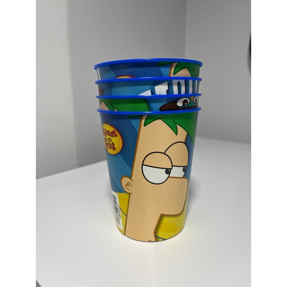 Brand new! FOUR (4) Disney Phineas and Ferb‎ reusable bpa free plastic cups - Picture 2 of 4